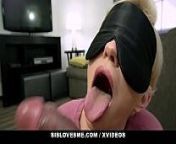 SisLovesMe - Blindfolded Stepsis (Skye Bleu) Takes Her StepBrother's Hot Load In Her Mouth from blindfold hot
