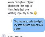 JT is a Finsub & Pays a ton for photos of trash - screenshots!! extreme finsub from bd trash xxx pussy pic