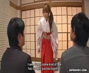 Japanese shrine maiden, Yui Misaki had an unplanned threesome, uncensored from time stop shrine