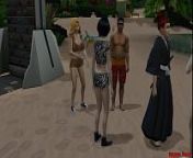 Bleach en la Playa Ichigo se Folla Fuertemente a la Hermosa Rangiku Buen&iacute;sima Anime Hentai - Tits Job from 3gp download family