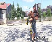 Spicy rollerblading Latina fucked hard from rollerblade girl cleavage