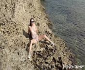 Super sexy fit girl play with tight shaved pussy near ocean until emotional orgasm - PassionBunny from phu sao lao sex video
