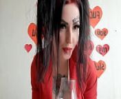 Happy Valentine's Day! Dominatrix Nika congratulates you and gives you a present. from red lips