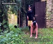 Dominatrix Mistress April - Exercise in the garden from chastity april cum