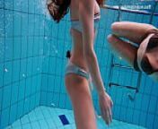 Three hottest babe swim naked in the pool from hottest swimming pool uncensored scene