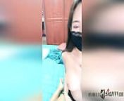 Sexy Asian slutty girl teases in front of camera from hairy selfie