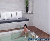 Hot tub soaking lesbian milfs eat out from hot milf jasmine jae out her son