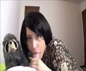 Short hair Milf Sucking Cock And Play With stuffed Toy Amateur homemade video from hair play