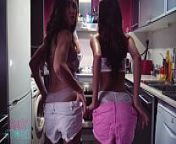 Latin American LESBIANS, cooking channel STRIPTEASE - PUSSY LICKING - from eat cake mistress feet