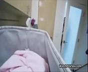 Quick fuck with bigtit gf in laundry room from stepaunty was washing her clothes in the bathroom for bath stroked her gently and had sex with her video com