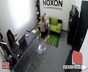 Horny blonde secretary fucks her boss in the office from the fire work woman