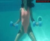 UnderWaterShow presents Micha the underwater gymnast from marine dad massage session with realtouch jerwin