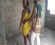 Street boy lure orange seller inside uncompleted building and fuck her till he cum from attire sex