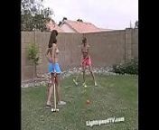 Jordan Capri and Tawnee Stone play croquet from lsc 1440 nude