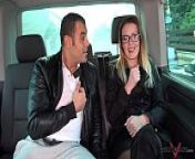 Hot secretary convinced to fuck in van with horny stranger from hot taxi