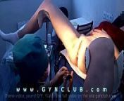 girl in red on a gynecological chair from localxxx vodeo