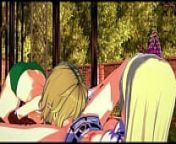 Ryuu Lion and Aiz Wallenstein have lesbian sex in the garden - Danmachi Hentai from cartoon lion xnx