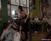 Euro slut gangbanged in public bar from public shaming