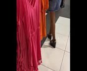 Shopping in pantyhose from indian aunty public mini