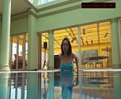 Pornstar Mia Ferrari in blue bikini underwater from russian porno net