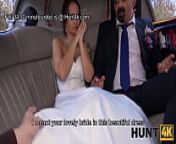 HUNT4K. Excited girl in wedding dress fools around not with future hubby from wedding da