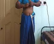 des indian horny cheating tamil telugu kannada malayalam hindi wife vanitha wearing blue colour sareeshowing big boobs and shaved pussy press hard boobs press nip rubbing pussy masturbation from malayalam actor geetha vijayan blue