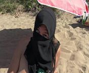 Arab milf enjoys hardcore sex on the beach in France from arab en levrette
