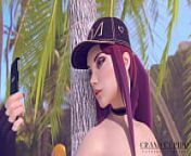 Akali & Ahri Beach Sex Party from anal vore r34