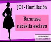 JOI humillacion Baronesa busca esclavo from baro chama