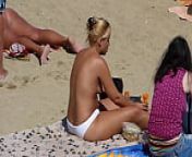 Chubby blondie with tittties out.MP4 from bogatell beach barcelona