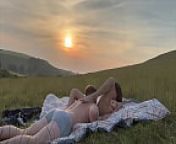 We make LOVE in a PUBLIC field until MILF cums and left with CREAMPIE from kiteneping love h