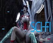 3d Animated Futanari Babes Having Threesome In A Space Station from 3d alien porn