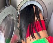 Stepdaughter gets fucked while stuck in the washing machine from out of the familly