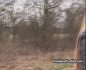 Riding broke amateur pussy in forest from braches