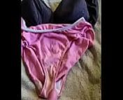 Bbw wife gets painties and bra cummed on from bath with painty and bra