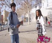 NERD HUNT! Teen cutie Zoe Bombon looks for guys to bang at Madrid's College from ruru madrid fake nudew sunny leone video xxxx srabanti