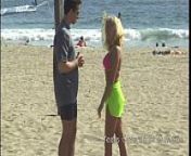 Peter North Picks Up a Blond Beach Bimbo from micro bikini babes