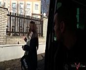Takevan Whore caught on the streeet fuck stranger in driving van for free from takevan becky
