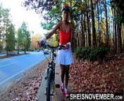 I'm Flashing My Cute Big Ass While Bike Riding In Public Upskirt, After Poking Out My Brown Booty In A Little Red Thong, Sexy Blonde Ebony Babe Sheisnovember Pose Outside Bicycling, Pumping Her Cute Thighs Closeup Fetish by Msnovember from snapcams cc little