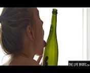 Horny teen fucks her tight shaved pussy with an empty wine bottle from wine su khine thein fuck xxx zar
