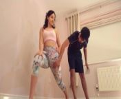 Teen  getting naked for personal trainer and sucking his cock from gujarati collej gir 12 ys sex