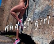 TRAVEL NUDE - Perfect body nudist girl on the coast Ocean Sasha Bikeyeva from naturiste