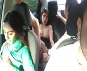 Hot lesbian couple fucks their girlfriend's pussy with dildo in the back seat from abla sexig boobs amaya free porn tube squeezing
