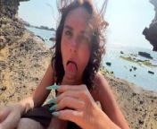 Amazing Deepthroat on the Beach - Public Nude Blowjob from nagi ph
