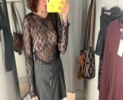 No bra, Transparent Shirt, short skirt. Try on in Public Store. from nude rabina tandon sin actress hot