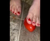 Squishing a Tomato with my TOES. BF put the phone down and fucked me in the kitchen right after this from bestiality4u com mbs ptite tomato nude photo