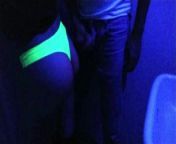 Blacklight quickly in the bathroom before the club open from boys boat party with open dance