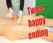 Male sugaring brazilian waxing with a jerk off. Twice happy ending from waxing handjob
