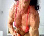 sexy fbb muscle girl flexing on webcam from ai sexy fbb muscled domme