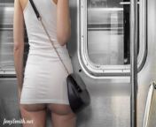 Upskirt Flashing in Subway — virtual reality with Jeny Smith from Толпа парней оттрахали в метро сексуальную пышногрудую студентку